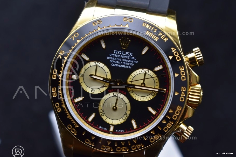 Dial V6 Sophisticated YG on QF 1:1 Black 126518 807 Edition Daytona (Weighted) Best Strap SH4131 Oysterflex 0414